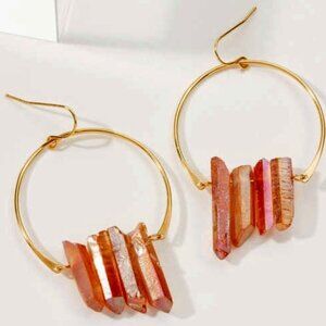 Super Nova Earrings- Peach Quartz